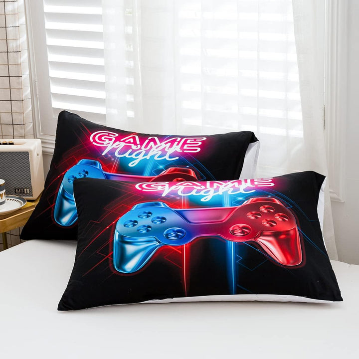 Loussiesd Spielthema Muster Bettwäsche-Set Gamepad Bettbezug für Kinder Jungen Männer Modern Gamer D