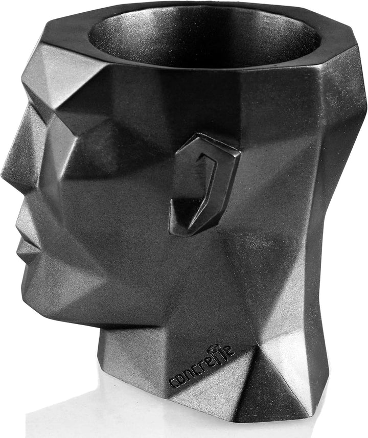 CONCRETTE Blumentopf aus Beton Apollo | Ø 12 cm | Steel | Zement-Pflanzkübel | Handgefertigt in der