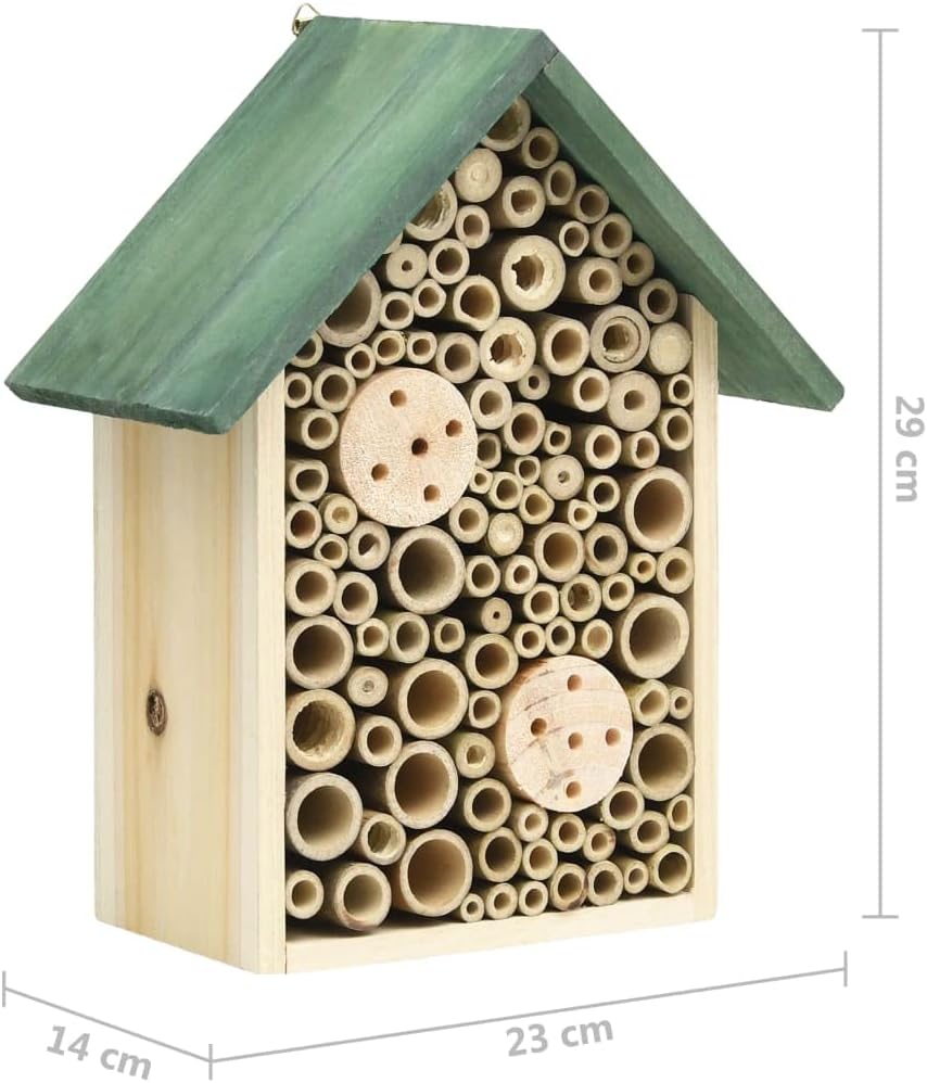 Insektenhotel 2er Set aus massivem Tannenholz, Nisthilfe für Bienen, Käfer und Schmetterlinge, Wette