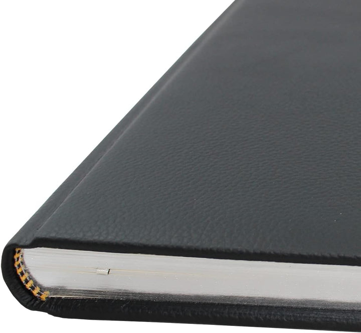 Gästebuch Leder schwarz mit Silberschnittblock und Prägung"Gästebuch"