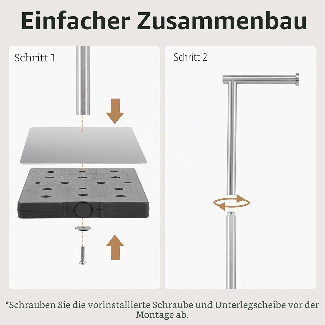 KES Toilettenpapierhalter Stehend Klopapierhalter Edelstahl SUS304 Klorollenhalter WC Rollenhalter T