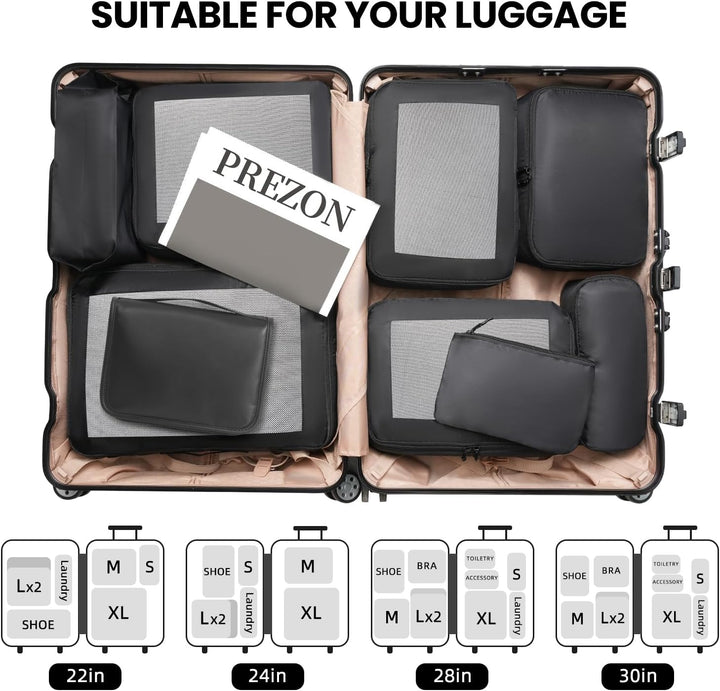 Packing Cubes for Suitcase 10 Set, Leichtgewichtige Gepäck Packing Organizer Packing Cubes für Reise