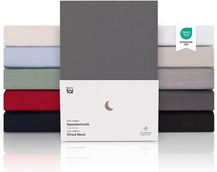 Blumtal® Premium Topper Spannbettlaken 120x200cm Jersey - OEKO-TEX zertifiziertes Bettlaken 120x200c