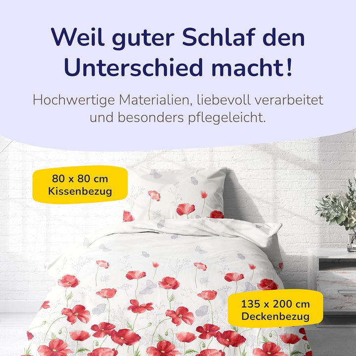 Träumschön Blumen Bettwäsche (135 x 200 cm), 135 x 200 cm