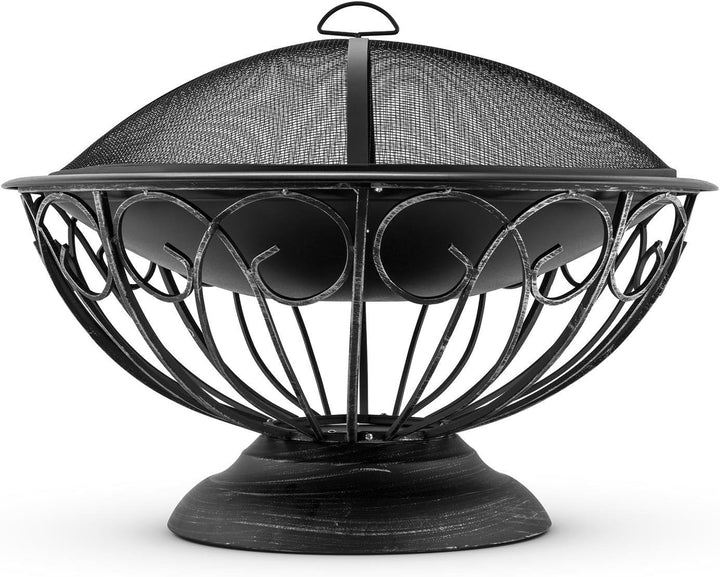 Blumfeldt 2-in-1 Feuerschale - Feuerkorb, Terassenofen, Gartengrill, Gitternetz für Funkenschutz, br