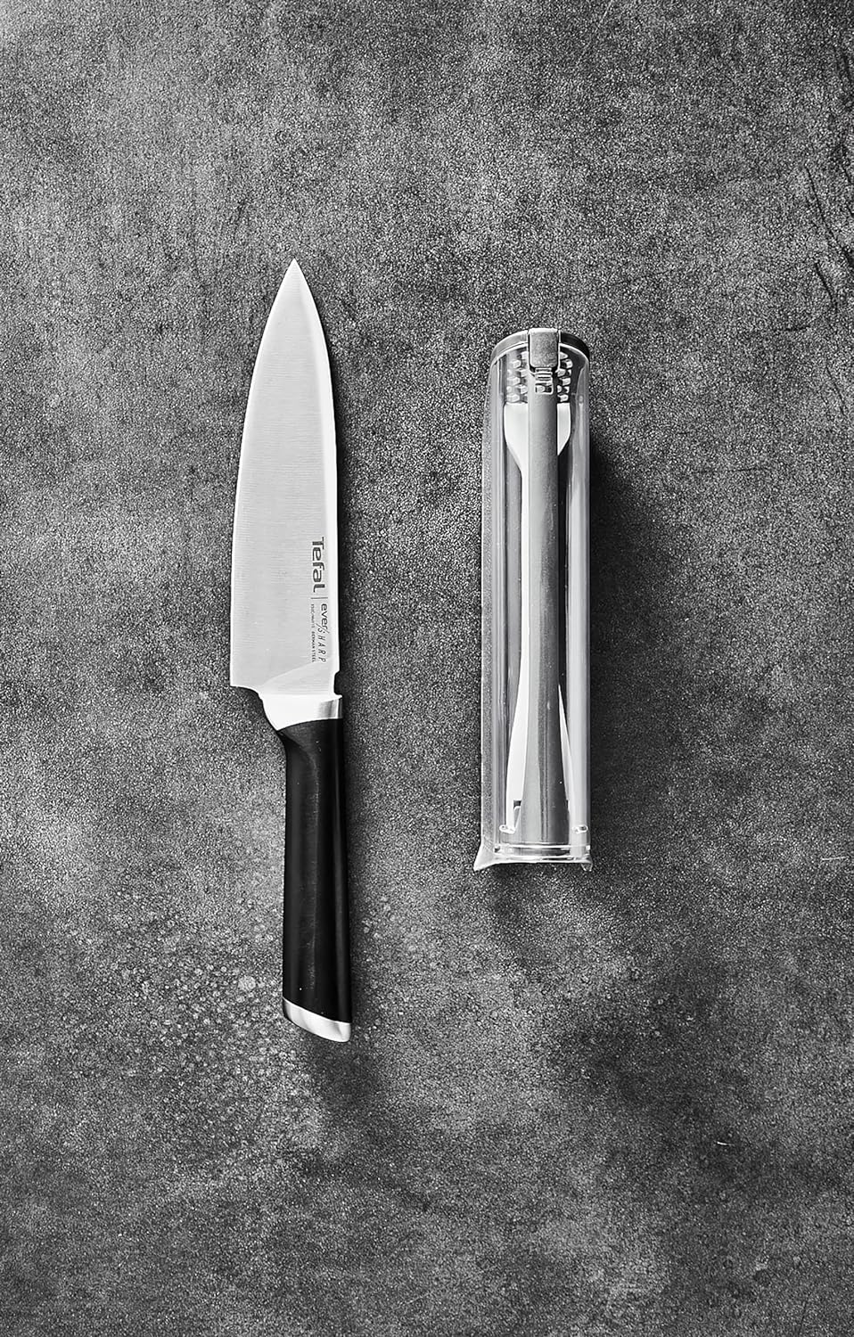 Tefal Ever Sharp Kochmesser 16,5 cm mit integriertem Schärfen, exklusive Guisationstechnologie (Pate