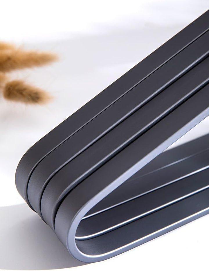 Premium Titangrau Matte Aluminium Kleiderbügel 6-Pack, 45cm Extra Smooth & Durable Metall Hemd Kleid