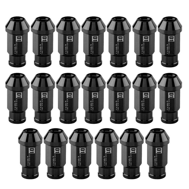 KIMISS Aluminium Autoreifenschraube, 20Pcs Radmuttern sichern Racing Radmutter M12X1.5 (Schwarz)