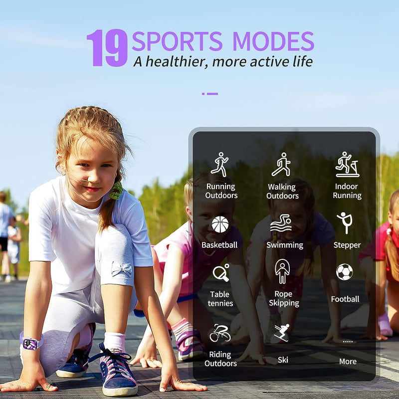 HENGTO Fitness Tracker für Kinder, IP68 wasserdichter Aktivitäts Tracker, Schrittzähler, Herzfrequen
