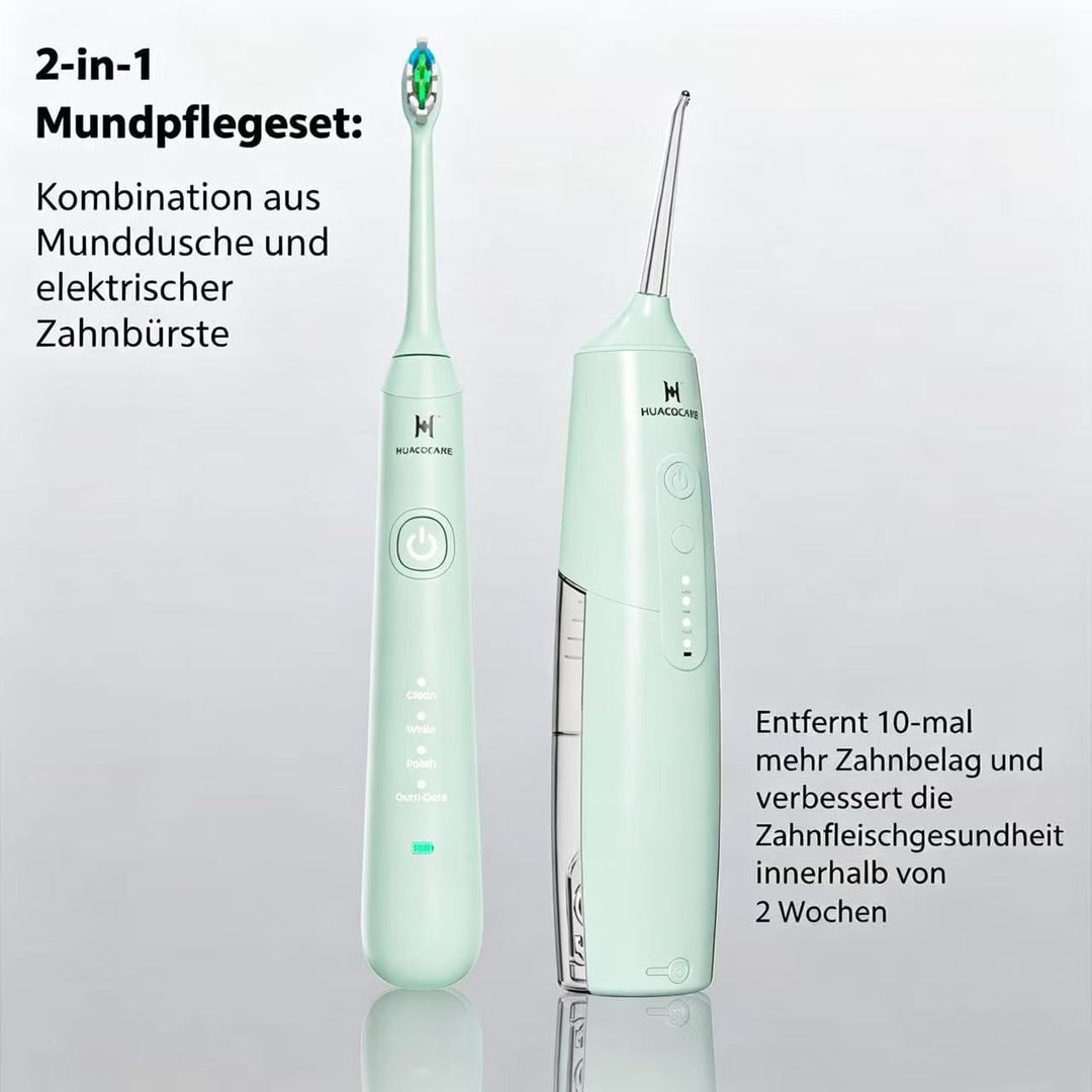 2-1 Mundreinigungsset, Wasser-Zahnseide und elektrische Zahnbürste, Bürsten und Zahnseide, für Zahnr