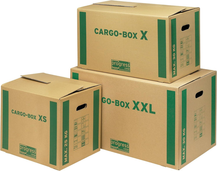 progressCARGO Transport-Umzugskarton, Eco, PC CB01.01, 1-wellig, 455 x 345 x 380 mm, 10-er Pack, bra