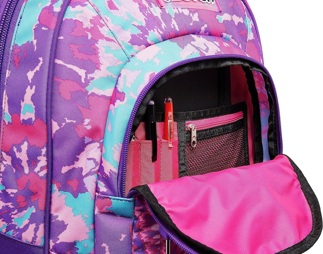 Seven Trolley TRENDY HEART GIRL, 2 in 1, Schulranzen mit Rollen, Rucksack mit Trolleyfunktion für Ki