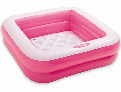 Intex Spielkiste, Swimming Pool, aufblasbar, quadratisch, für Babys und Kleinkinder, 57100 Rosa 5710