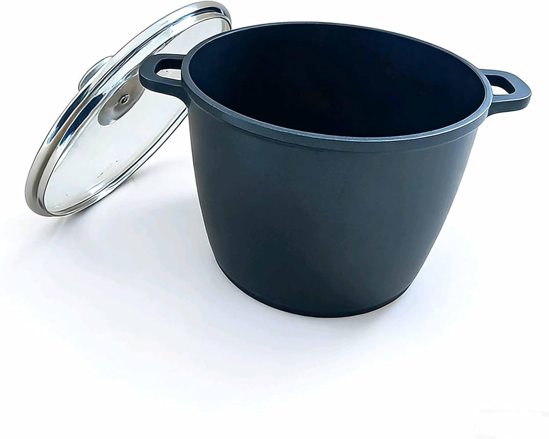 Relaxdays Suppentopf mit Glasdeckel, antihaft, XXL Kochtopf Induktion, 10 Liter, tiefer Topf, 28 cm,