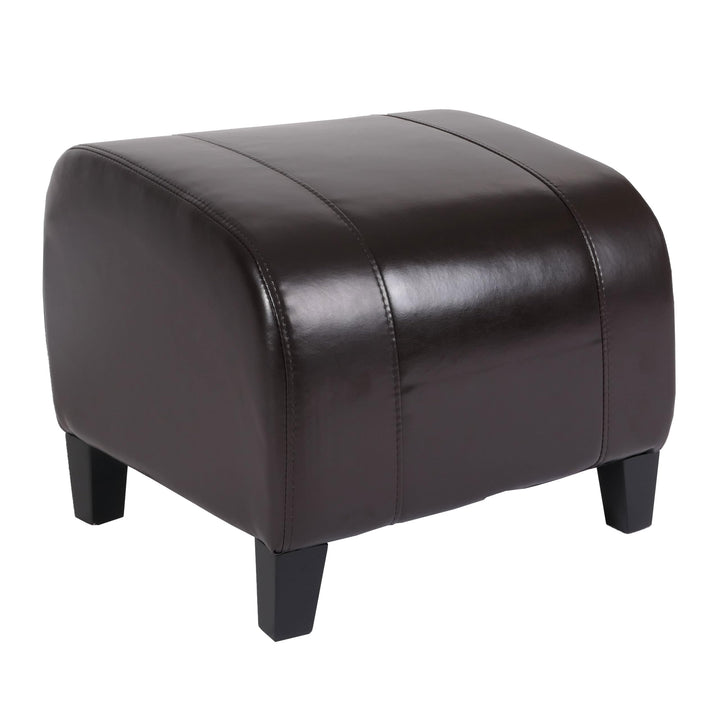 Mendler Hocker Sitzwürfel Sitzhocker Emmen, Leder + Kunstleder, 37x45x47 cm - braun