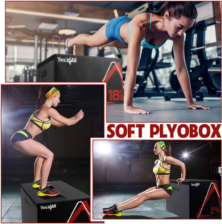 Yes4All 3 in 1 Soft Plyo Box, Sprungbox, Plyometric Box Plattform für Sprungtraining, Home Gym und O