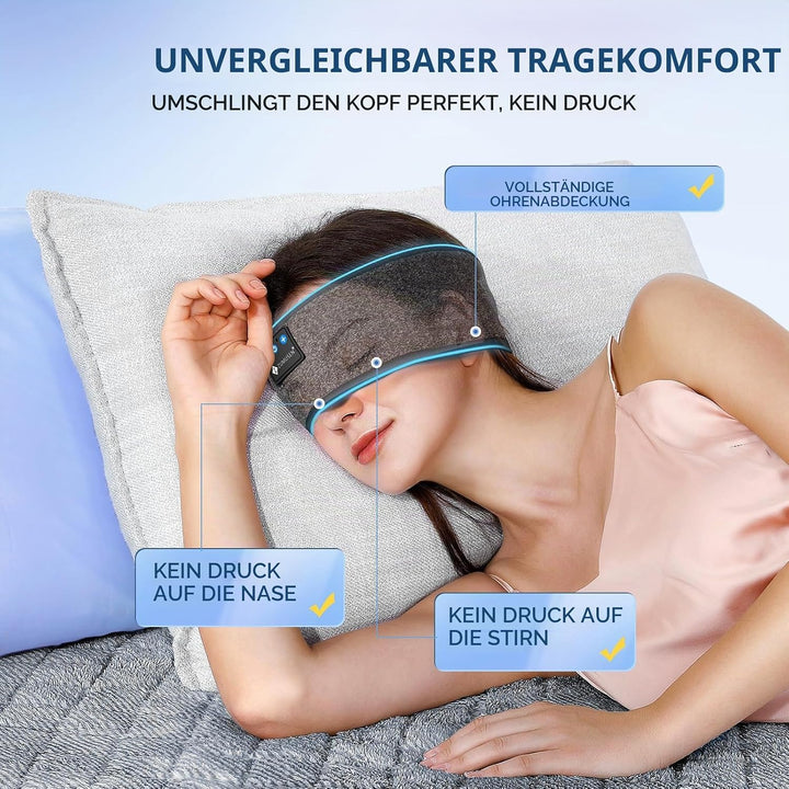 ZUMUSEN Schlafkopfhörer Stirnband Bluetooth 5.4, Super Weiche 15+ Stunden Wiedergabe Sleep Headphone