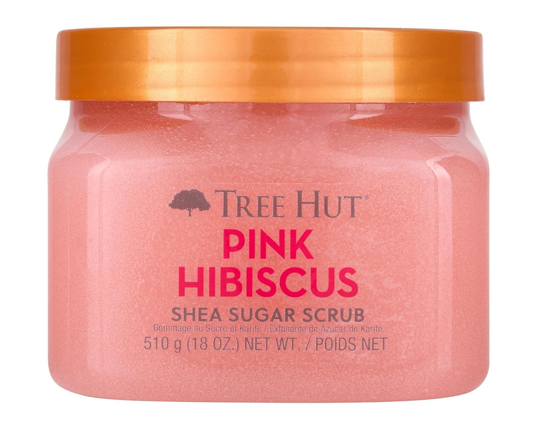 Tree Hut Pink Hibiscus Shea Sugar Scrub | Peeling-Körperpeeling entfernt abgestorbene, trockene Haut