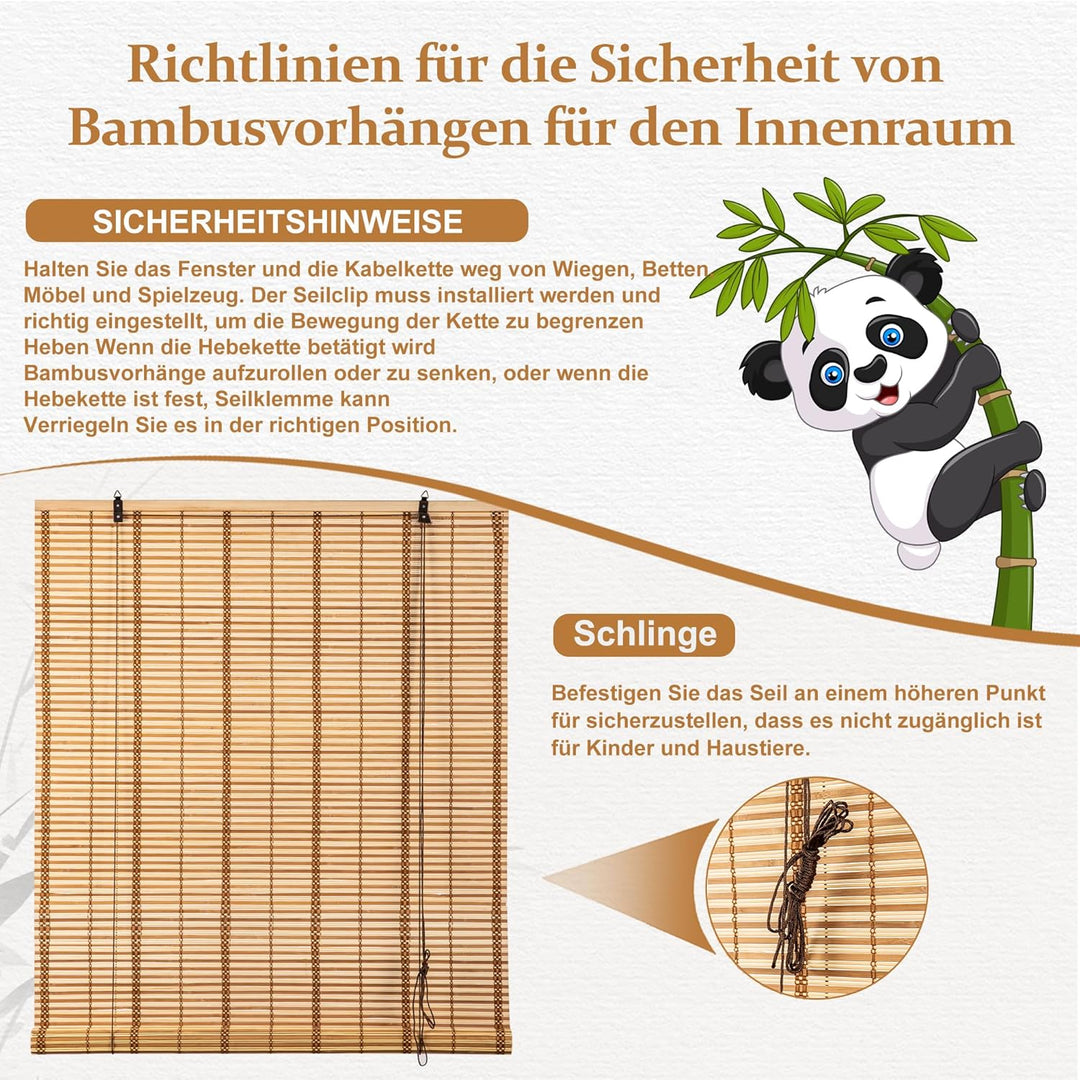 Cy.curtain bright Bambusrollo Bambus Rollo Sonnenschutz und Sichtschutz Rollo,für Fenster Und Türen,