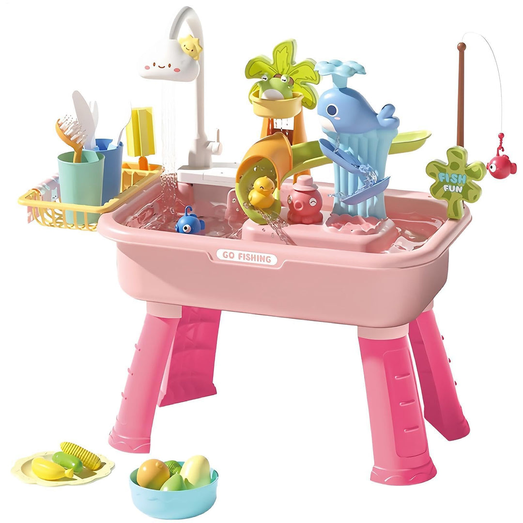 Generisch Wassertisch für Kinder - mit Pumpe und lustigen Lernspielzeugen,Kinderpool-Spielwaschbecke