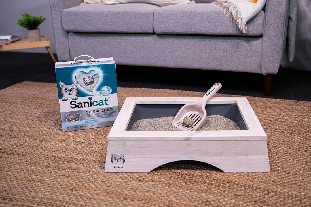 Sanicat – Ultra-klumpende Katzenstreu mit Talkpuderduft | Sofortige Bildung kompakter Klumpen | Geru