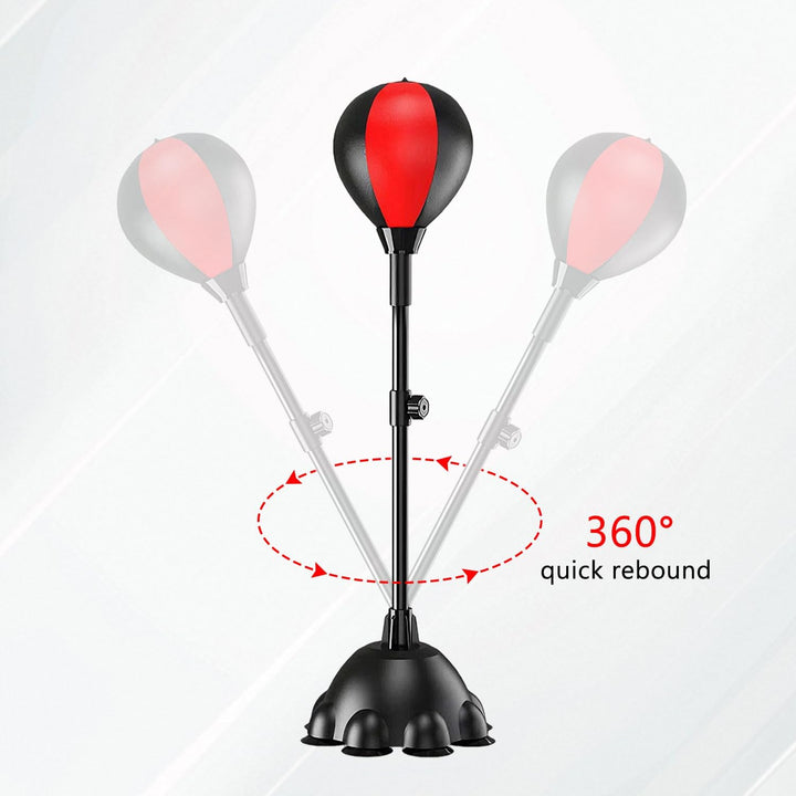 Punching Ball, 110-160cm Höhenverstellbarer Boxständer, Reflexbeutel mit Einem Leistungsstarken Saug