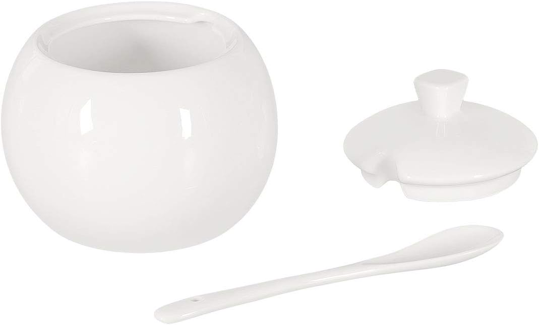 Buchensee Milchkännchen und Zuckerdose, Fine Bone China Porzellan, weiss