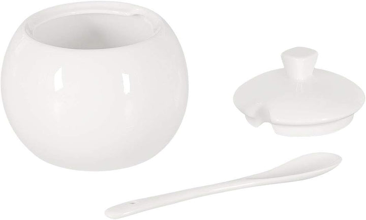 Buchensee Milchkännchen und Zuckerdose, Fine Bone China Porzellan, weiss