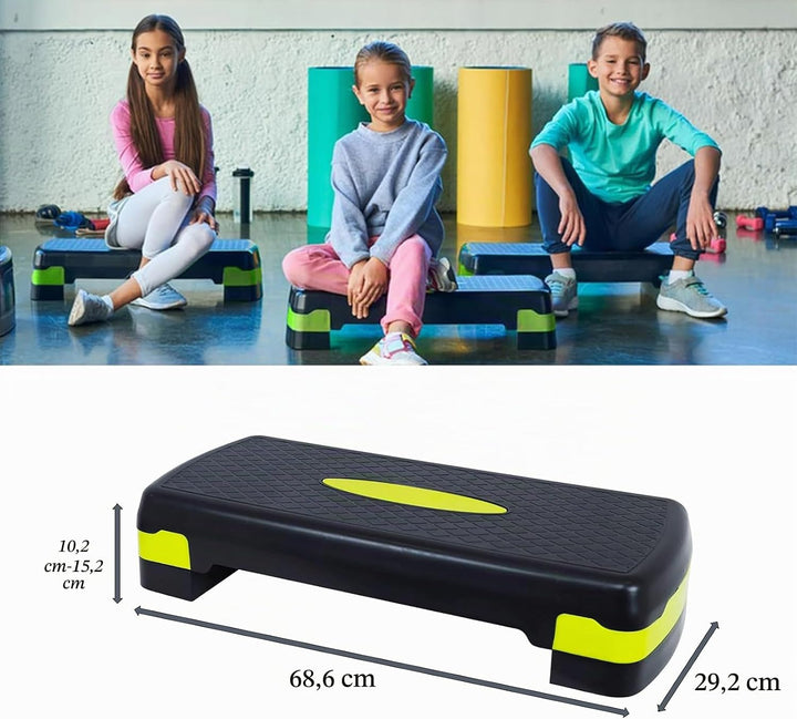 Steppbrett Fitness Aerobic Stepper Höhenverstellbar Step Bench mit 2 Stufen (10/15cm), Hometrainer F