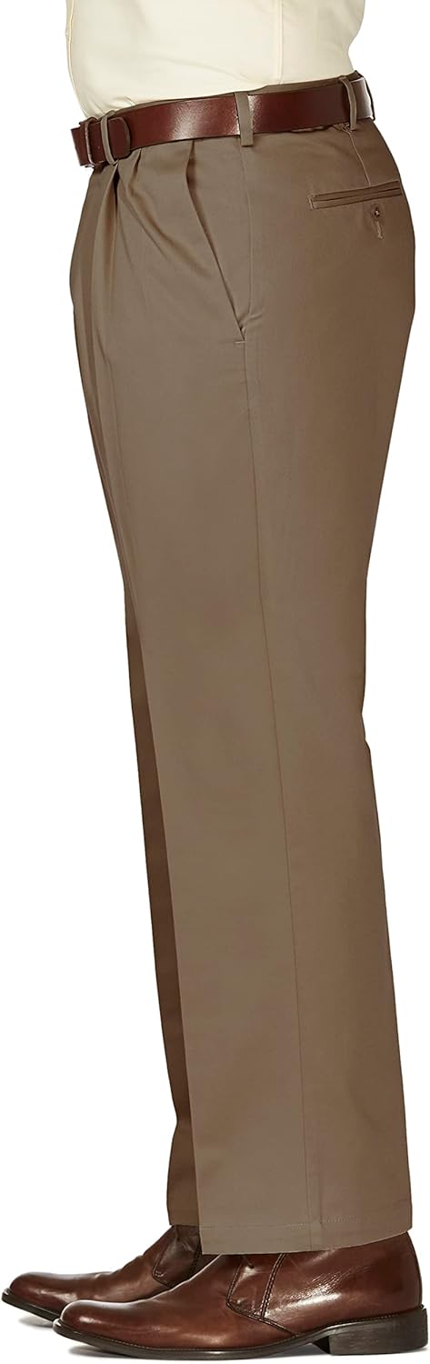 Haggar Herren Work-to-Weekend No-Iron Pleat-Front Pant with Hidden Expandable Waist Hose 32W / 32L B