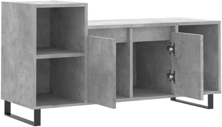 TV-Schrank, Zementgrau, 100 x 35 x 55 cm, mehrschichtiges Holz, Metall, TV-Schrank, Vitrine mit Türe