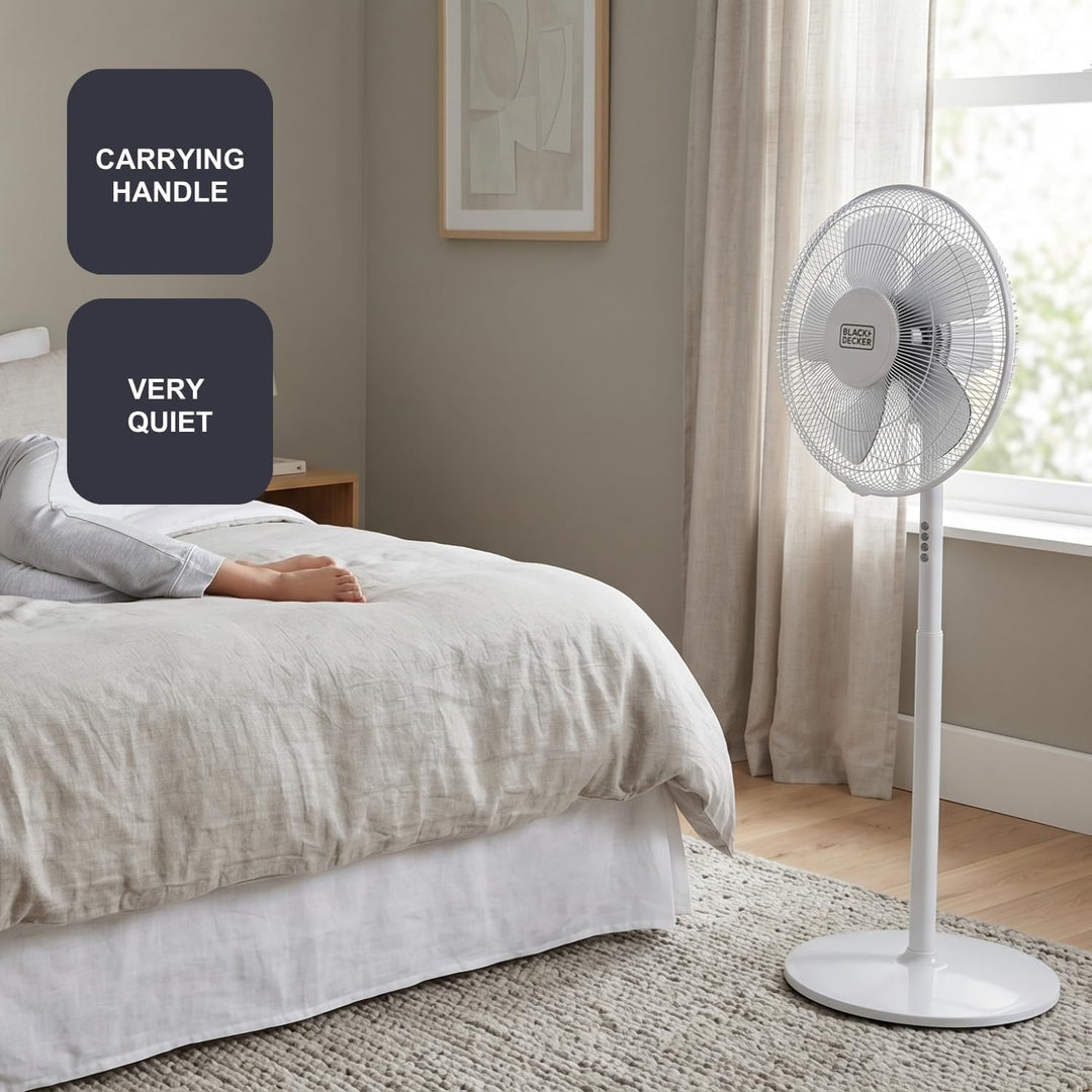 Black+Decker BXEFP60E Ventilator, 60, Kunststoff, Weiss