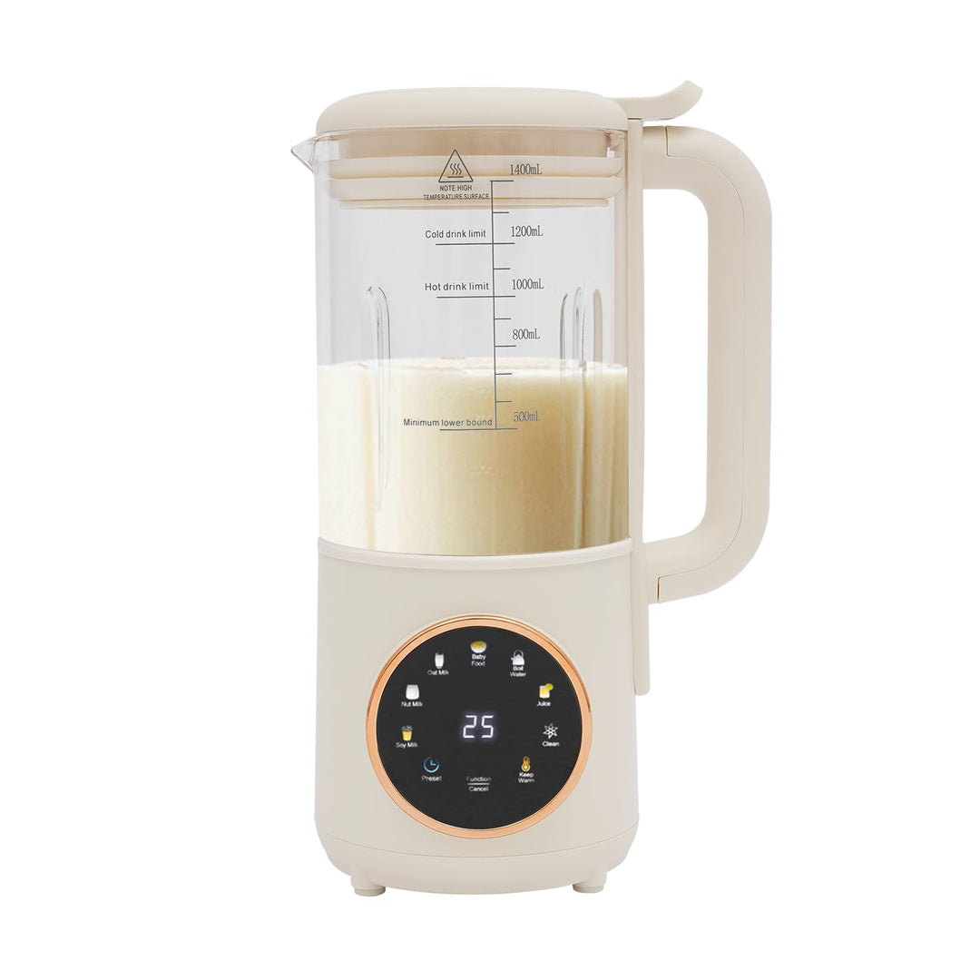 Nussmilchmaschine Vollautomatisch, 1400ml Entsafter Sojamilch Maschine mit 16 Klingen, Hafermilch Ma
