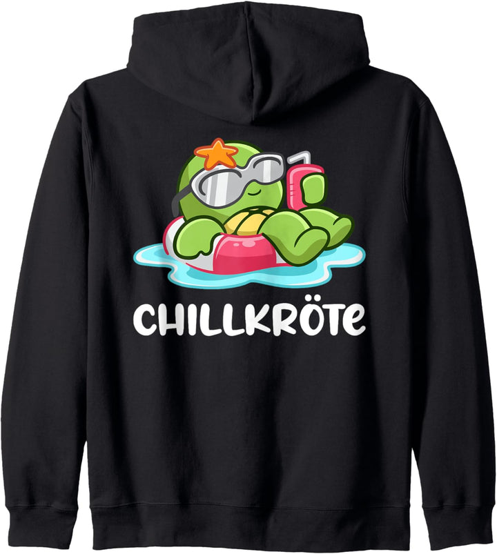 Backprint Chillkröte lustiges Schildkröte Motiv für Chiller Kapuzenjacke