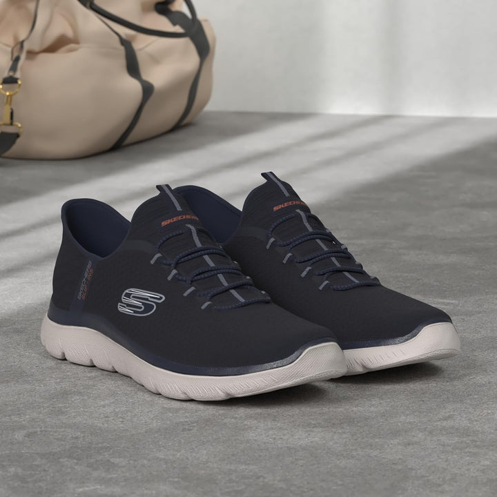 Skechers Herren Summits High Range Slip-in Slipper 42.5 EU Weit Navy, 42.5 EU Weit Navy