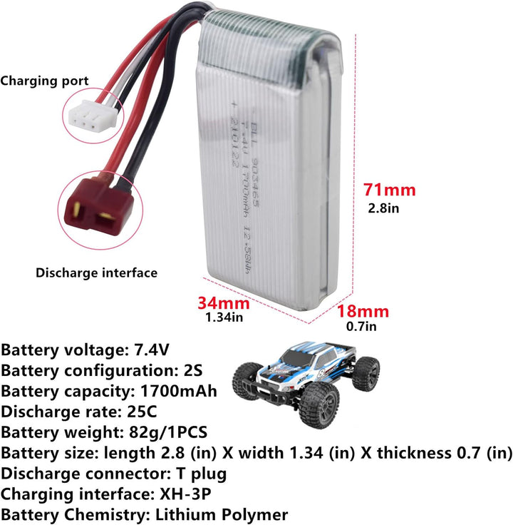ZYGY 2St. 7.4V 1700mAh Lithium akku & 2in1 Ladegerät für 9200 9200E 9205E 9202E 9203E 9204E 9206E HB