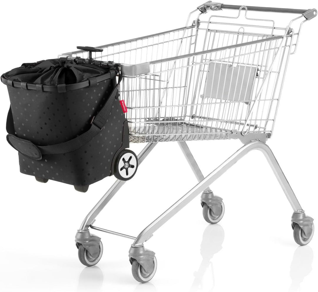 reisenthel carrycruiser Frame Glossy Black dots – Tragbarer Einkaufstrolley mit stabilem Aluminiumra