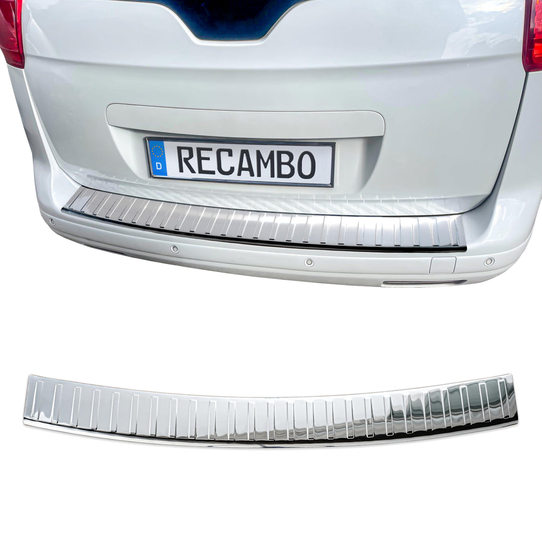 RECAMBO Ladekantenschutz Edelstahl kompatibel für Peugeot 5008 I | BJ 2009-2017 - Hochglanz poliert,