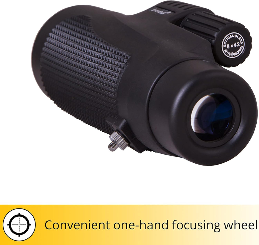 Levenhuk Wise 8x42 Hand-Fernrohr mit Durchgehend Mehrfachvergüteter Optik Aus BaK-4-Glas für Helle u