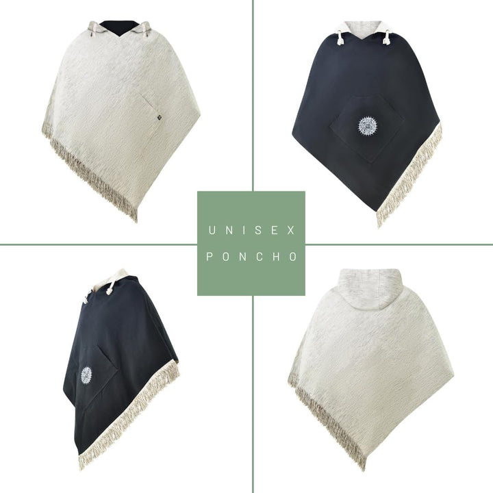 virblatt - Poncho Herren | Baumwolle | Herren Poncho Winter |zum Wenden| Mexiko Poncho Herren warm K