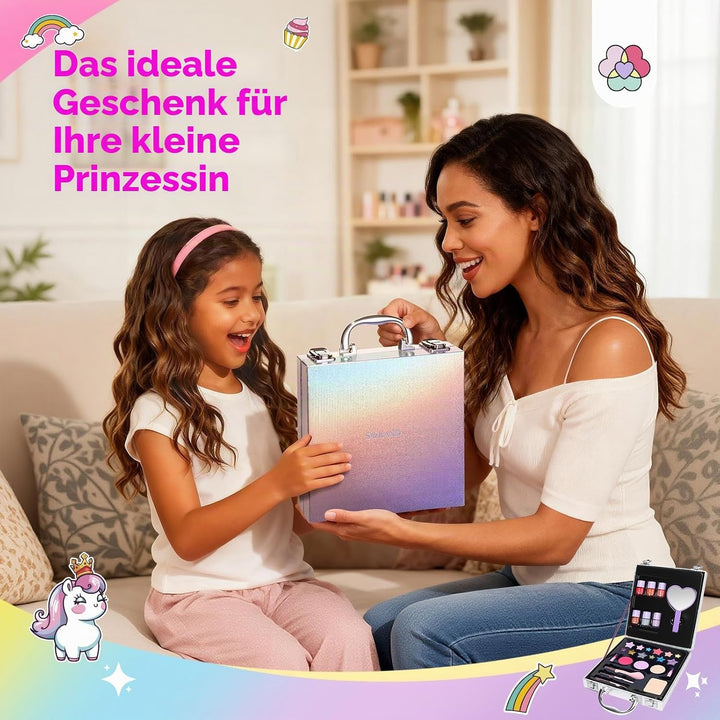 SAVILAND Kinderschminke Set Mädchen Schminkkoffer: All-in-1 Kreativ Kinder Make Up Set Waschbar Schm