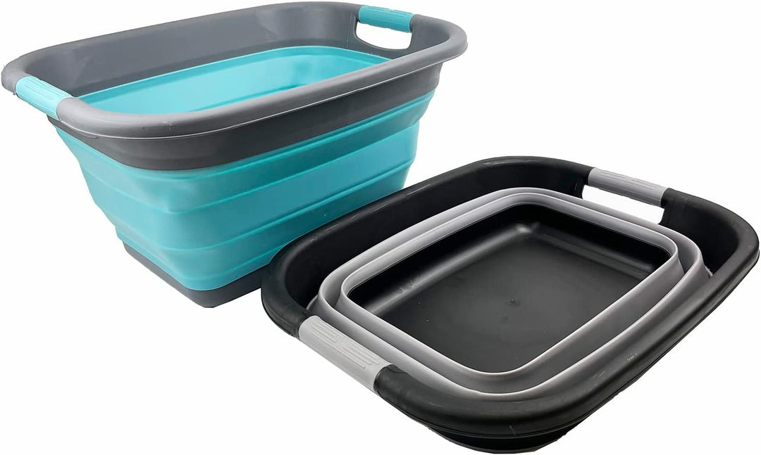 SAMMART 25L Zusammenklappbarer Wäschekorb/wanne - faltbarer Aufbewahrungsbehälter/Organizer-tragbare