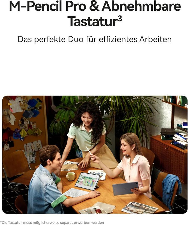 HUAWEI MatePad 11.5 S 2026 Tablet mit M-Pencil-Pro, 2.8K 144Hz Ultraklares PaperMatte Display, 12+25