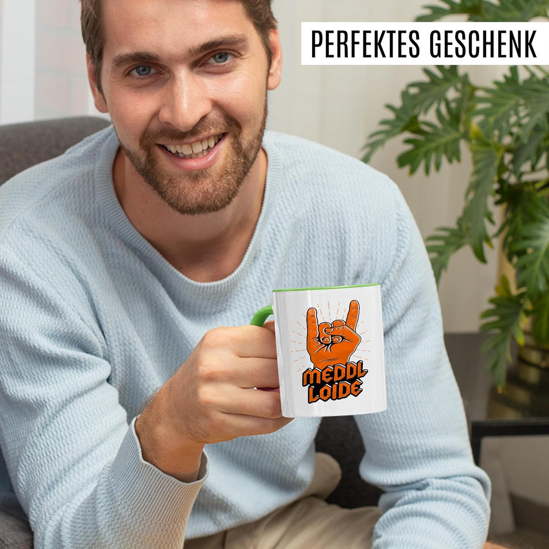 Tasse Metal Geschenk Meddl Loide, Kaffeetasse Konzert Musik Rock Meme Witzig Humor Geschenkidee Büro