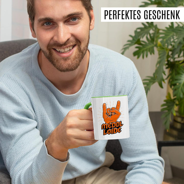 Tasse Metal Geschenk Meddl Loide, Kaffeetasse Konzert Musik Rock Meme Witzig Humor Geschenkidee Büro