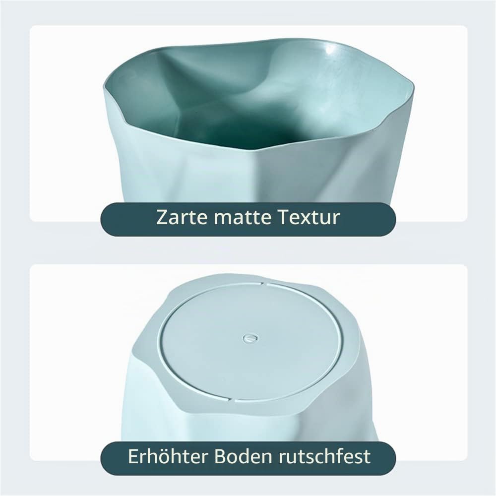 Ailler Papierkorb aus Kunststoff, für Büro und Schlafzimmer, unregelmässig, umweltfreundlich (weiss)