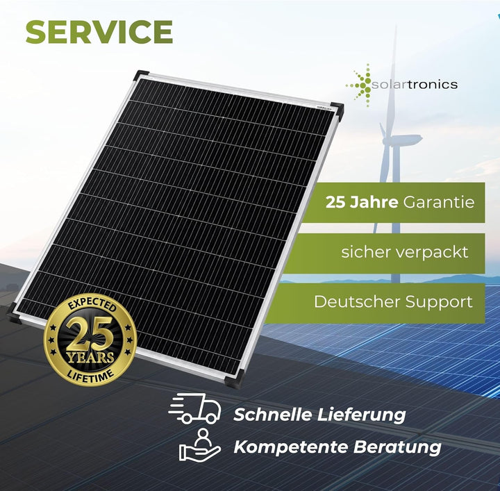 solartronics Solarmodul 130W Monokristallin Bifazial Schwarz Silber | Glas-Glas 890 x 770 x 35 mm 7,