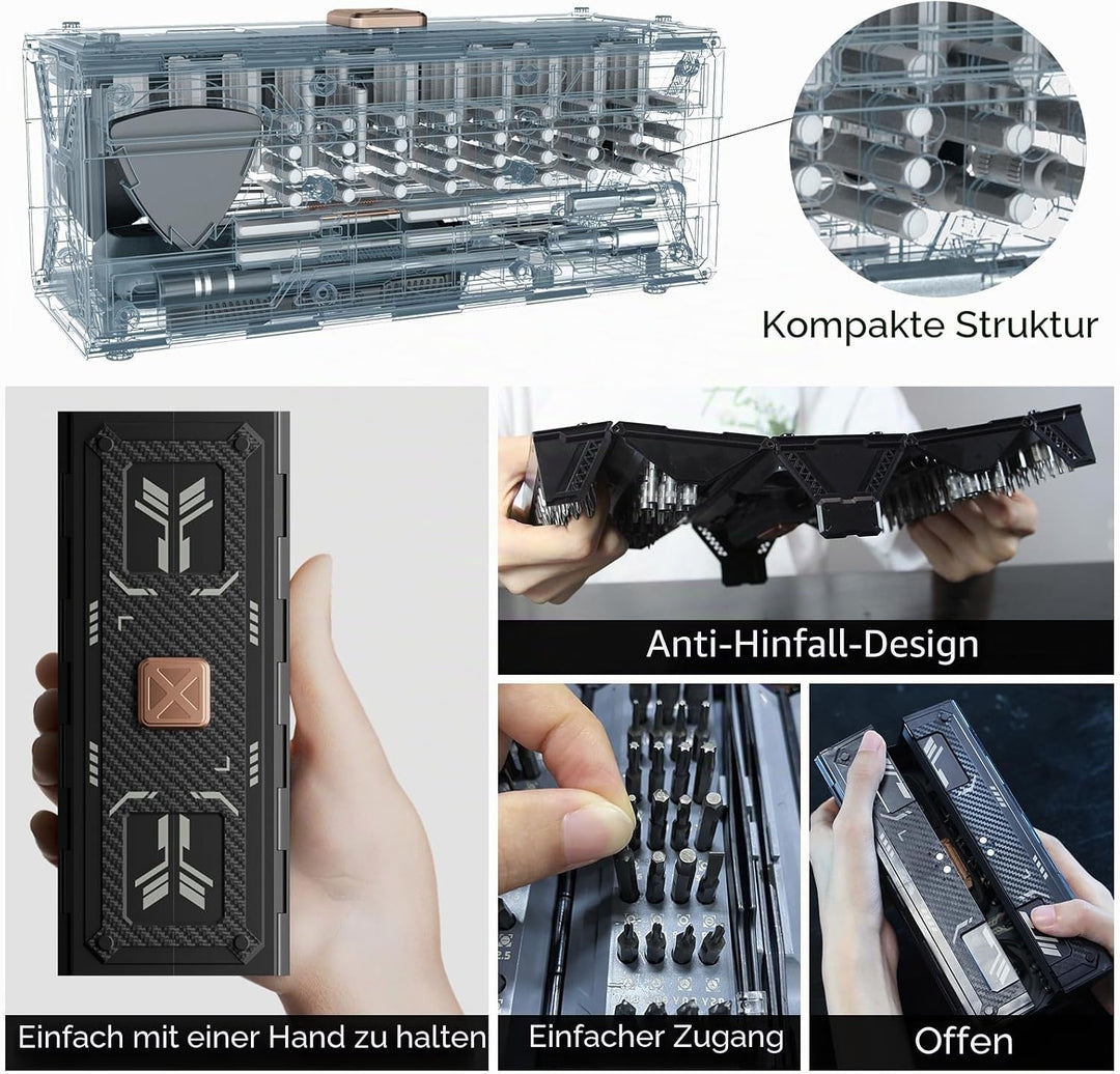 JAKEMY 180-in-1-Präzisions-Schraubendreher-Set, Multi-Bits, Schraubendreher, magnetisch, mit beschäd