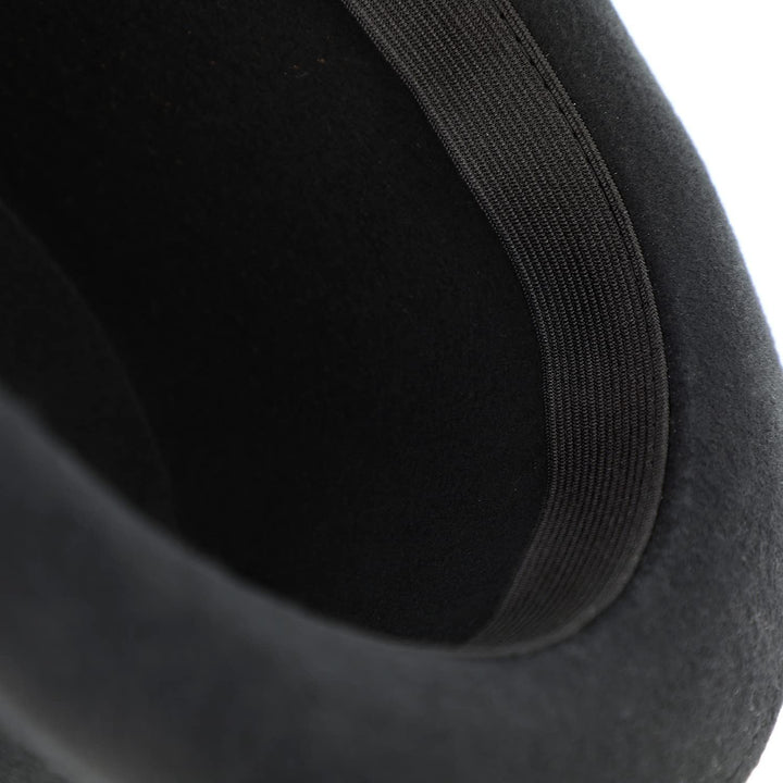 fiebig Zylinder mit Ripsband | Zylinderhut aus 100% Wolle für Damen und Herren | Klassischer Wollfil