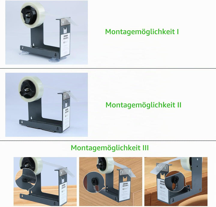 U.S. Solid Tischbandabroller – 6,2 cm Breite, 7,6 cm Kern, 3 Montagemöglichkeiten, extrem langlebig